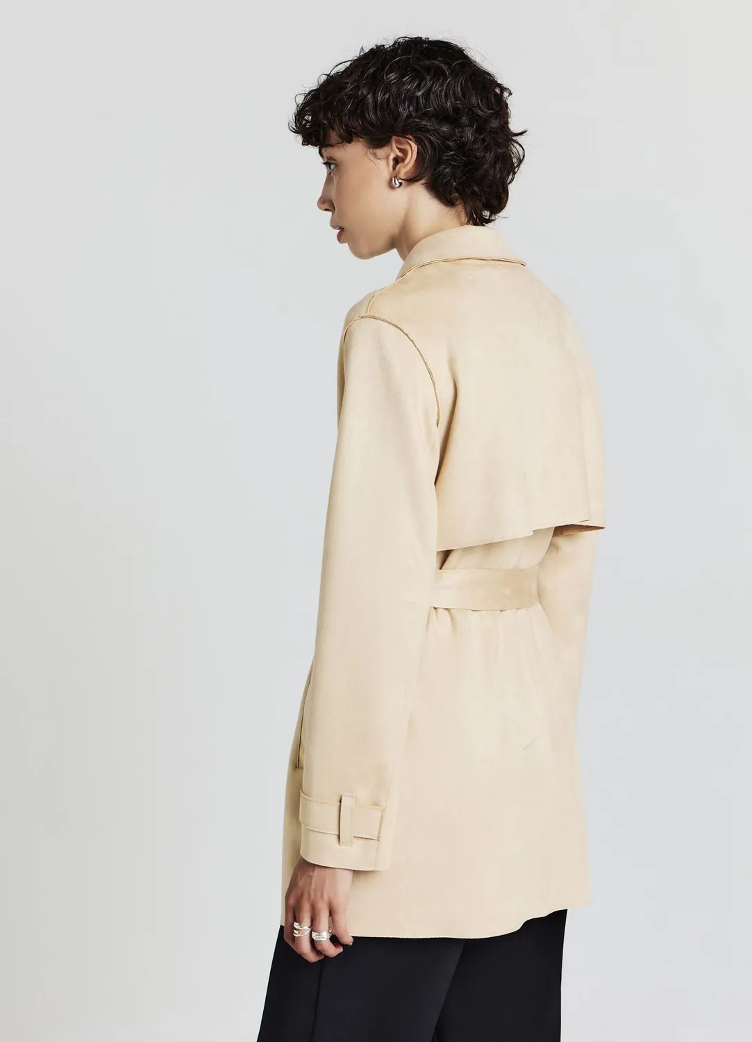 Calliope trench simil suède femme ceinture