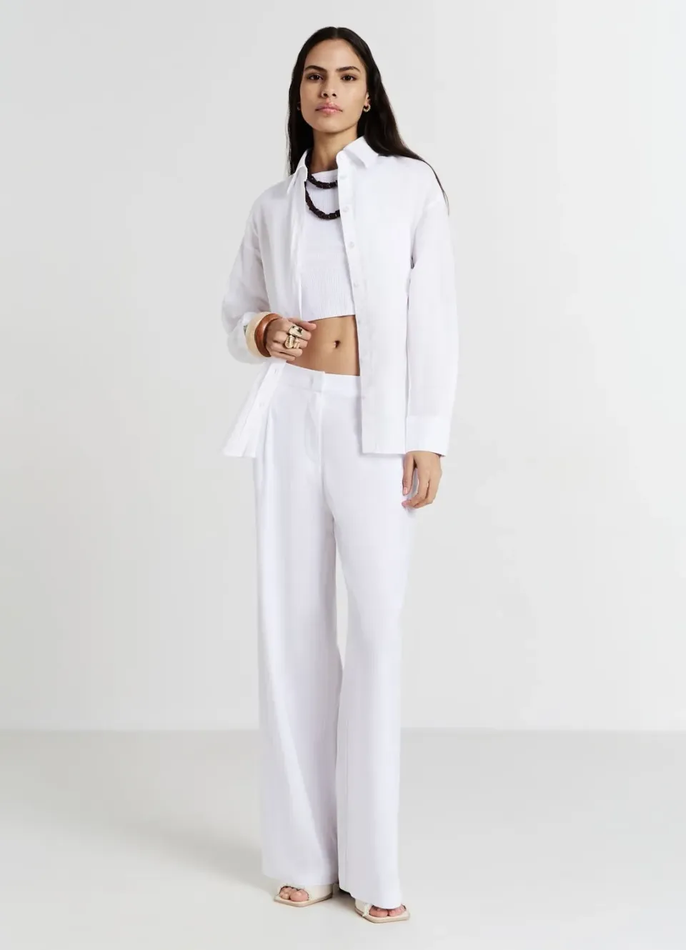 Calliope pantalon palazzo lin femme large regular