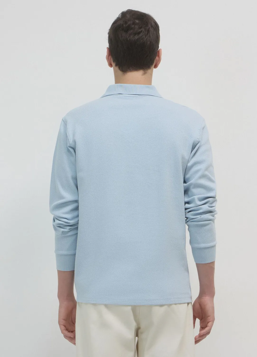 Calliope polo uni manches longues homme coton