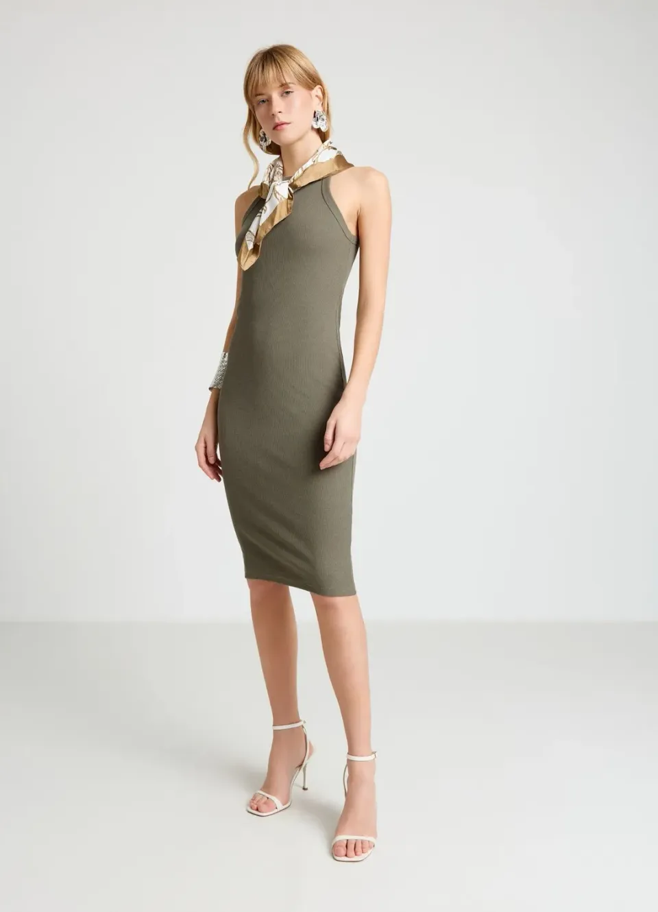 Calliope robe longue côtelée épaules dénudées femme