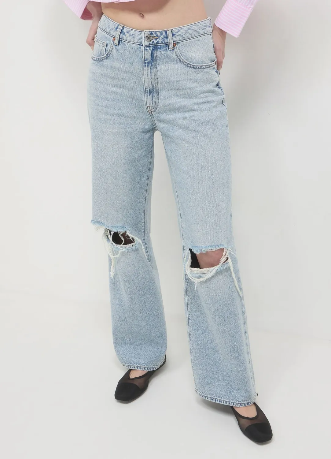 Calliope Wide Leg jean femme dechire taille haute