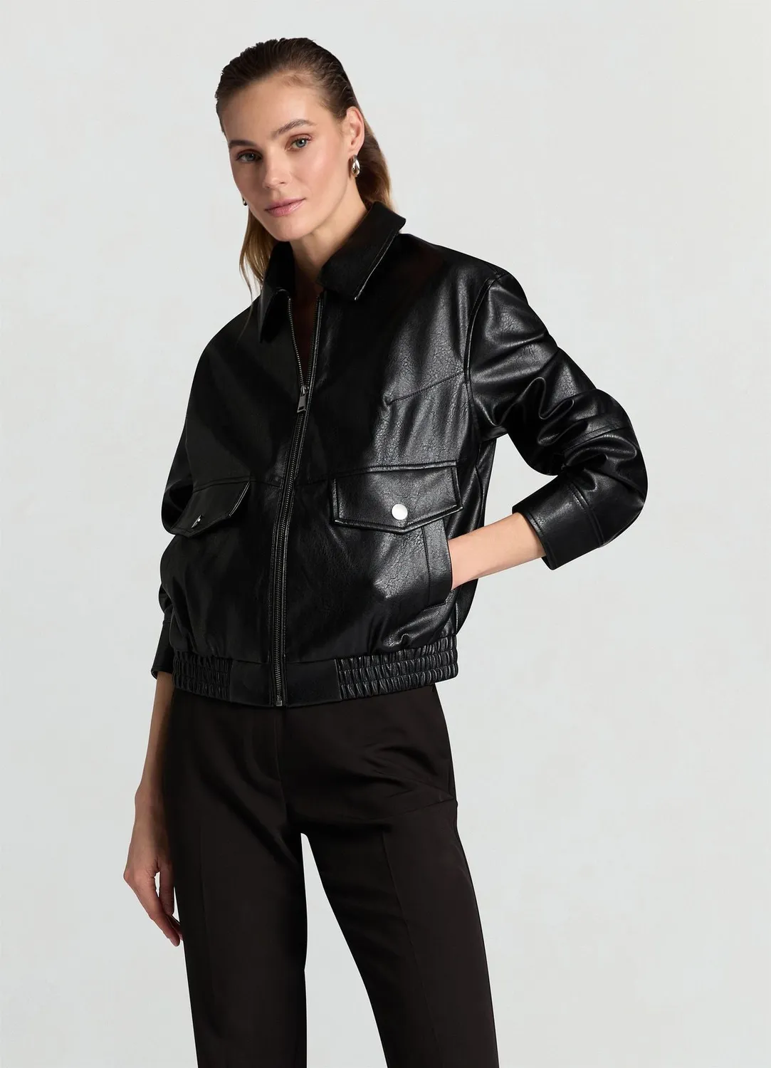Calliope bomber similcuir femme zippé