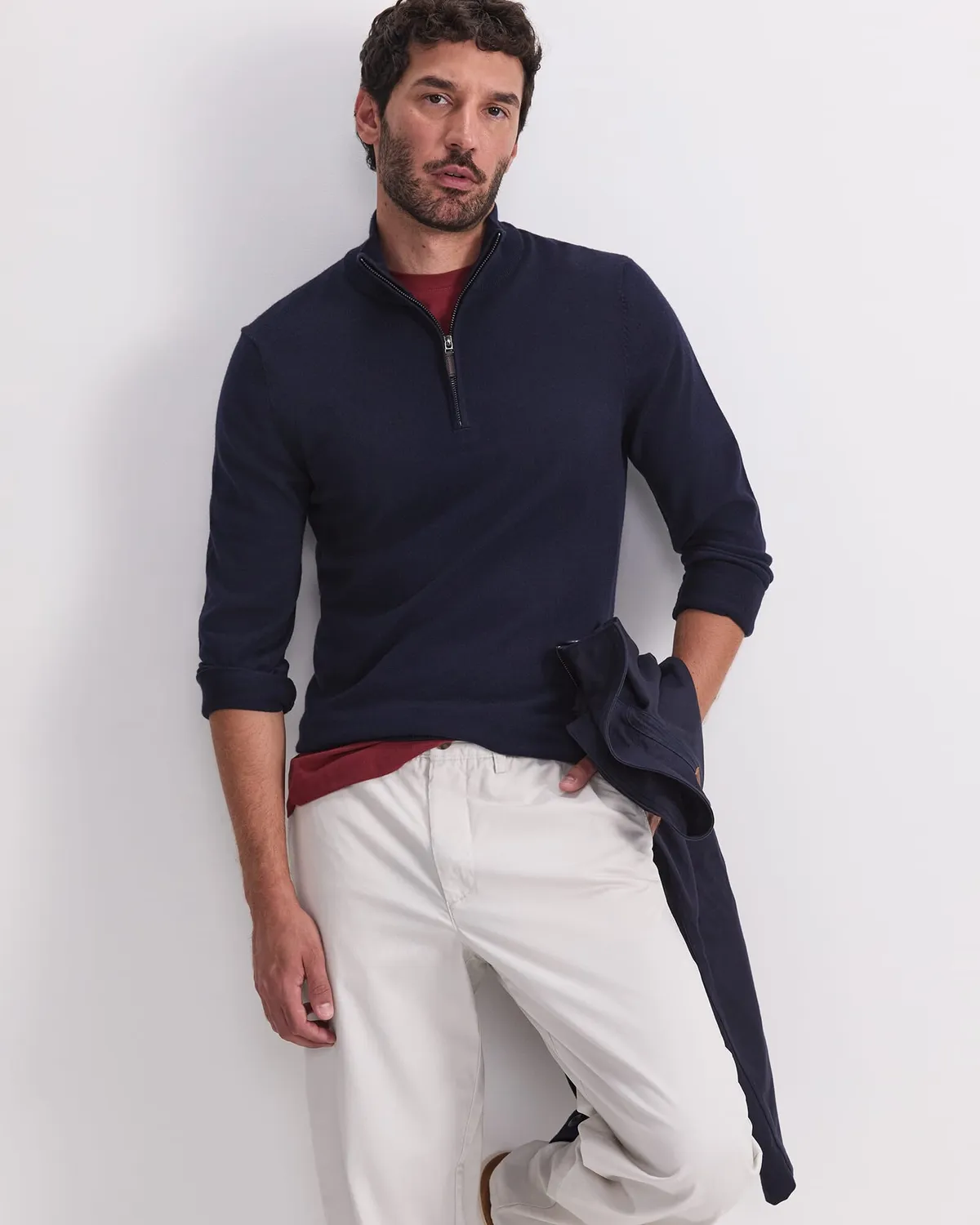 SportsCraft Merino Quarter Zip pull col zippé homme laine