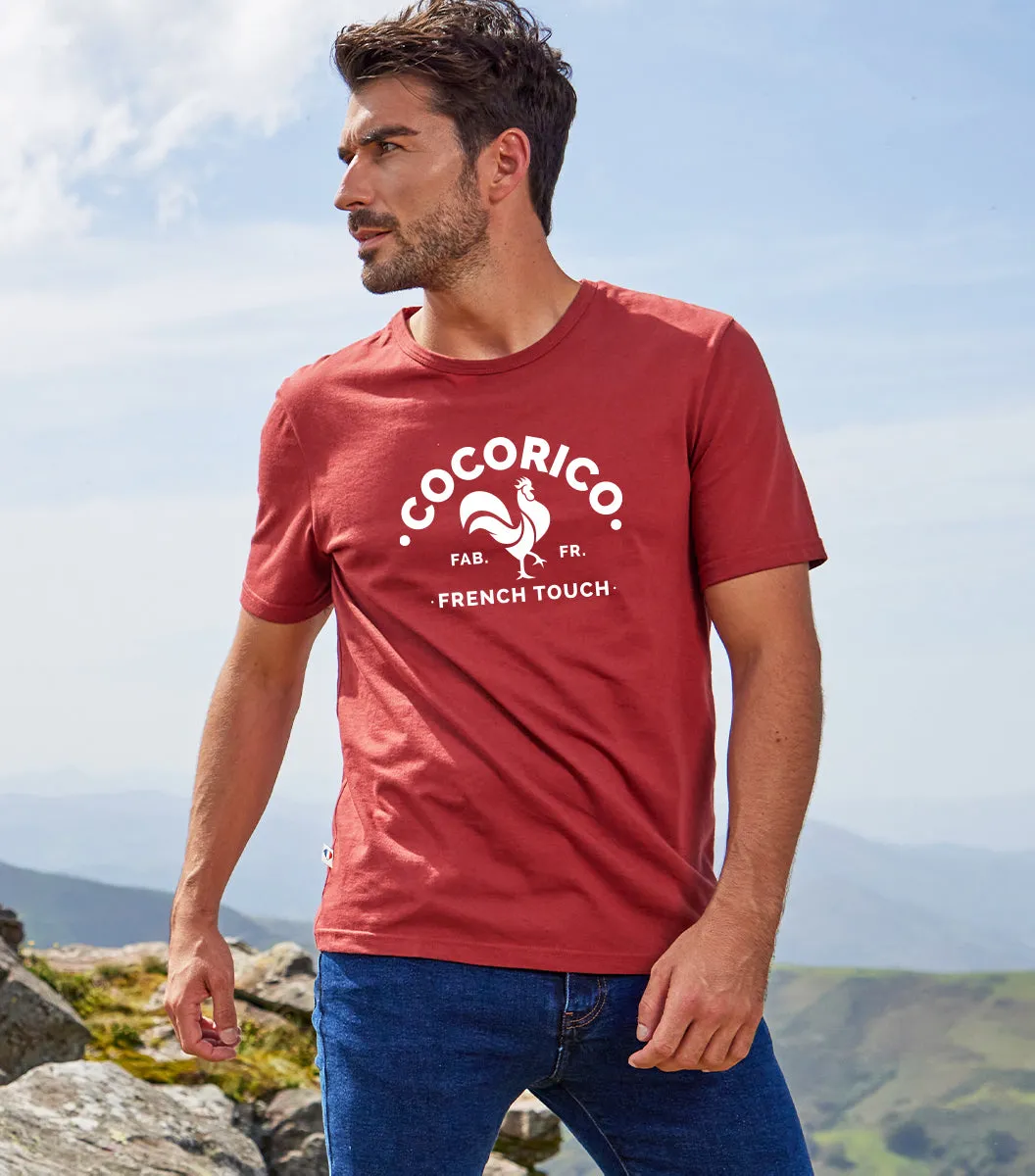 Cocorico Coq Français t-shirt homme terracotta 100% coton