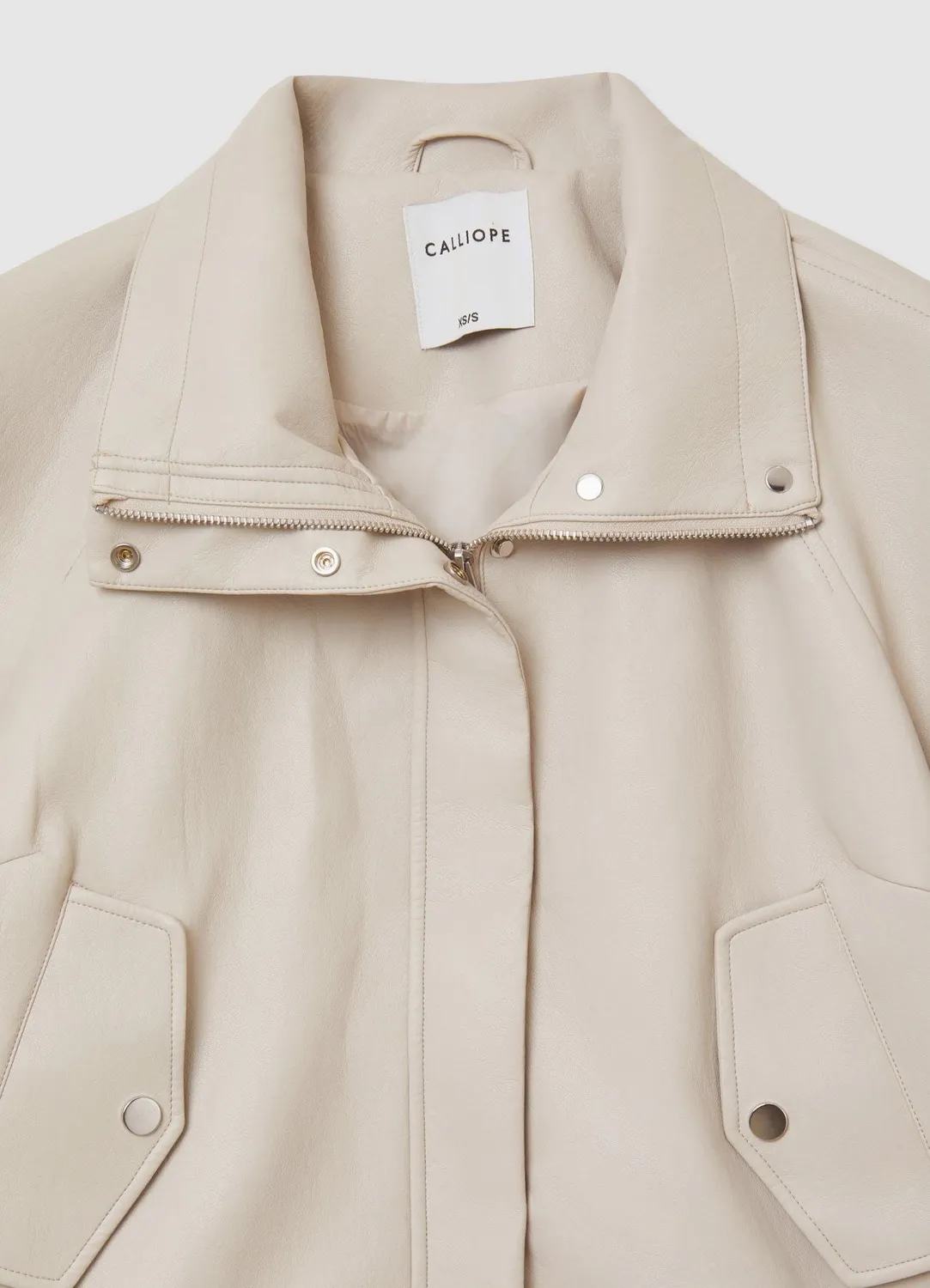 Calliope blouson femme court effet cuir zip