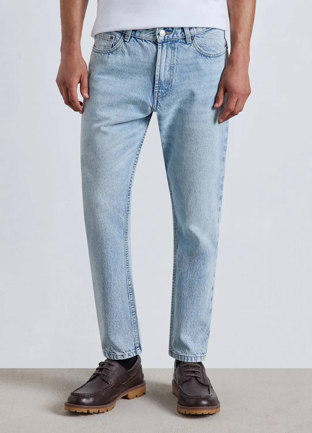 Calliope Cropped Effet Délavé jean homme droit