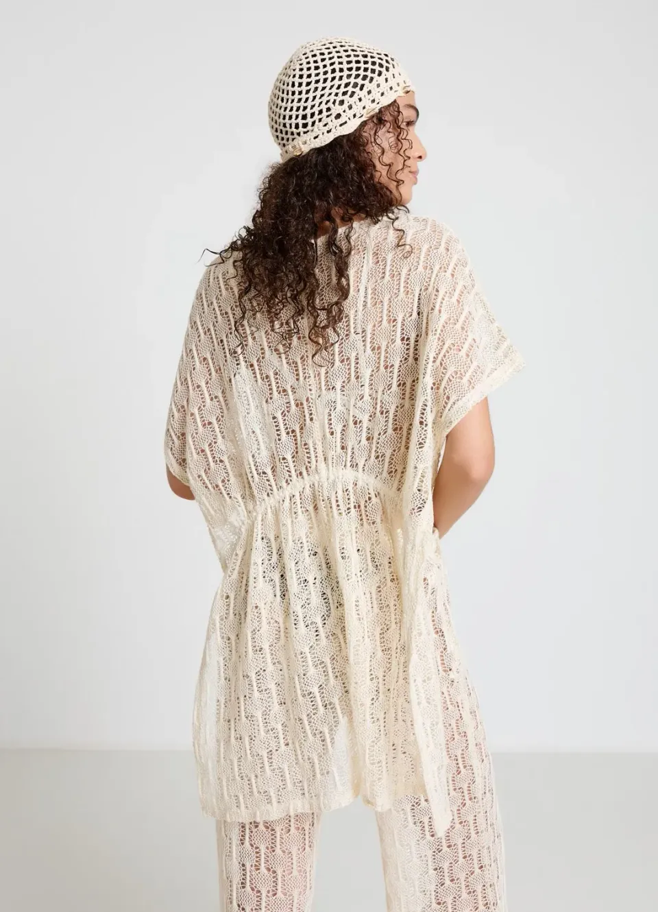 Calliope crochet kaftan de plage femme uni