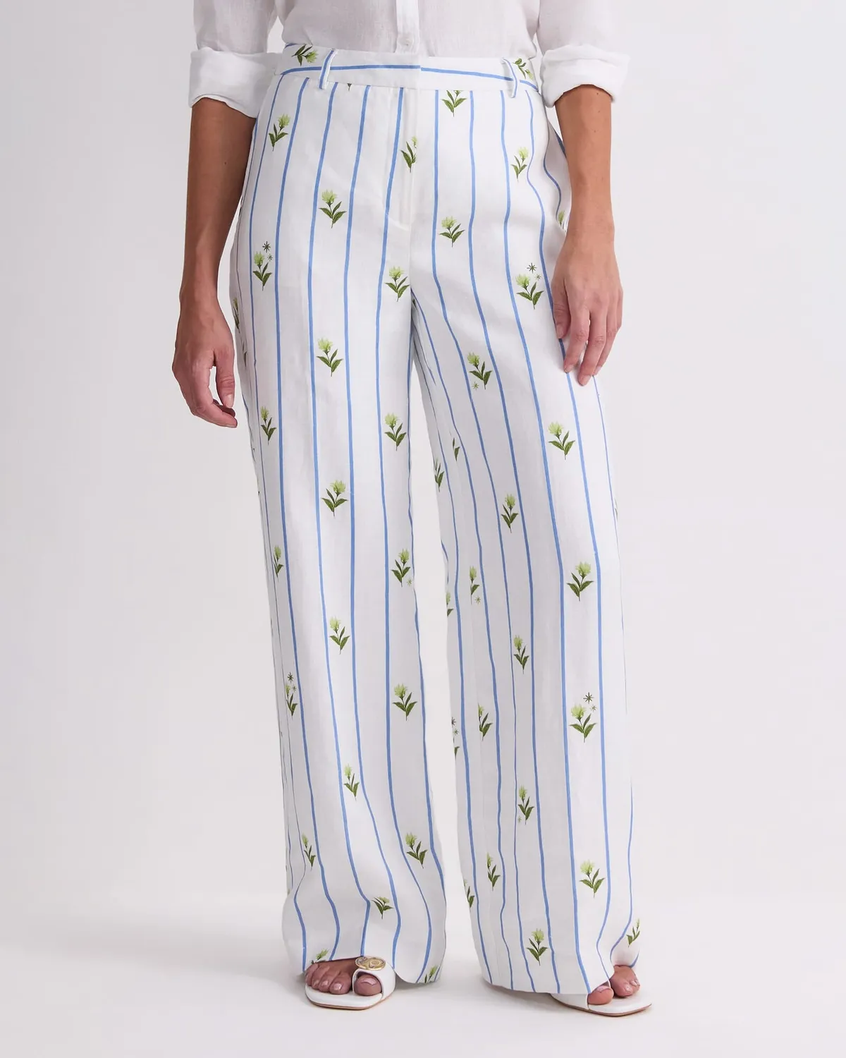 Sportscraft Hampton Stripe pantalon lin rayé