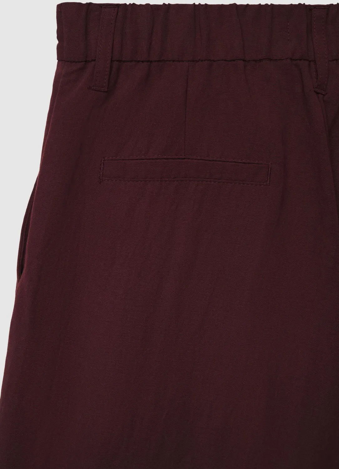 Calliope Pantalon palazzo crop femme taille haute uni