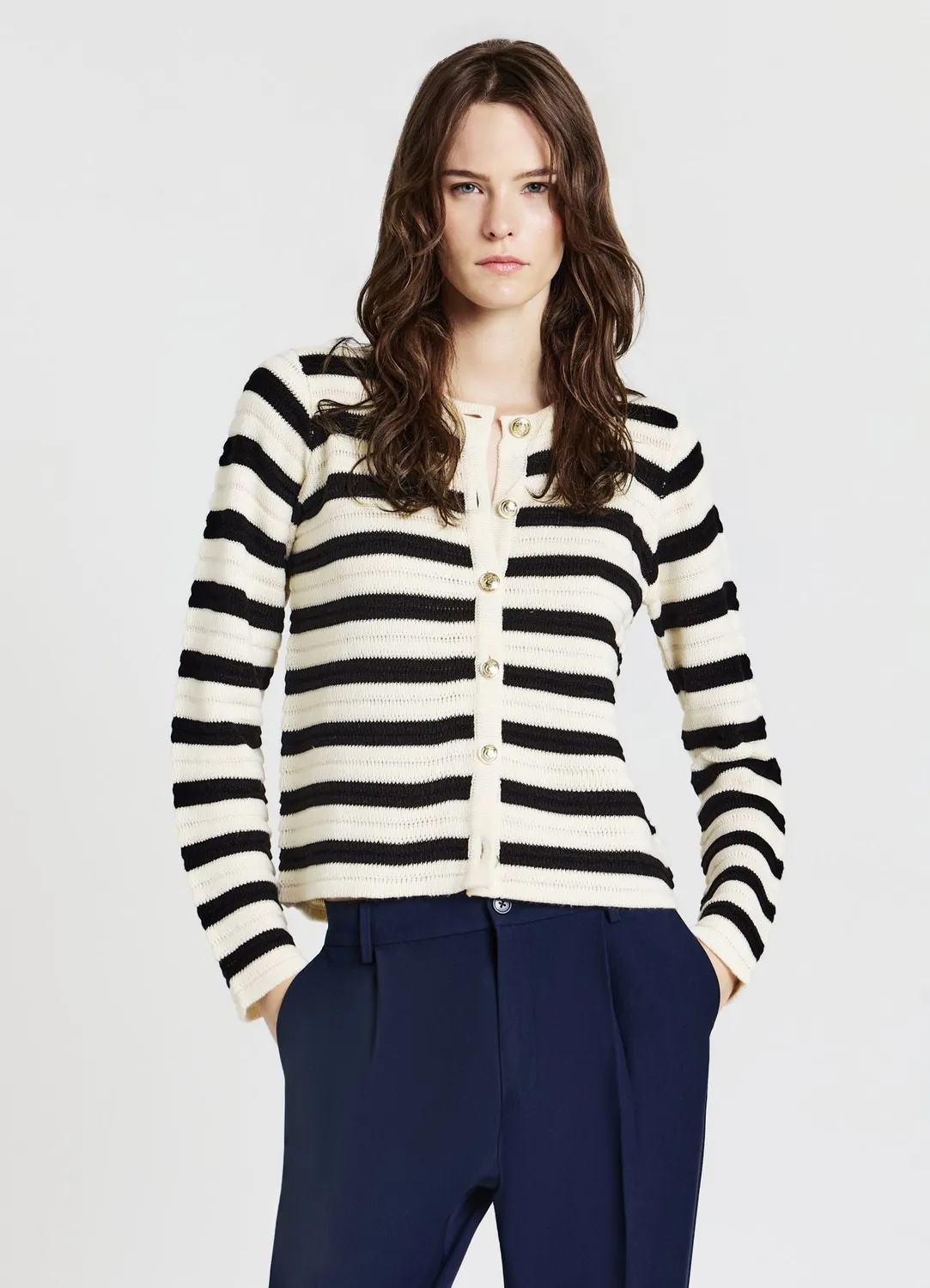 Calliope cardigan femme rayé boutons