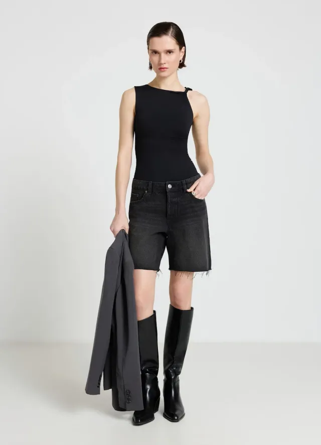 Calliope Top drapé à nœud top femme asymétrique