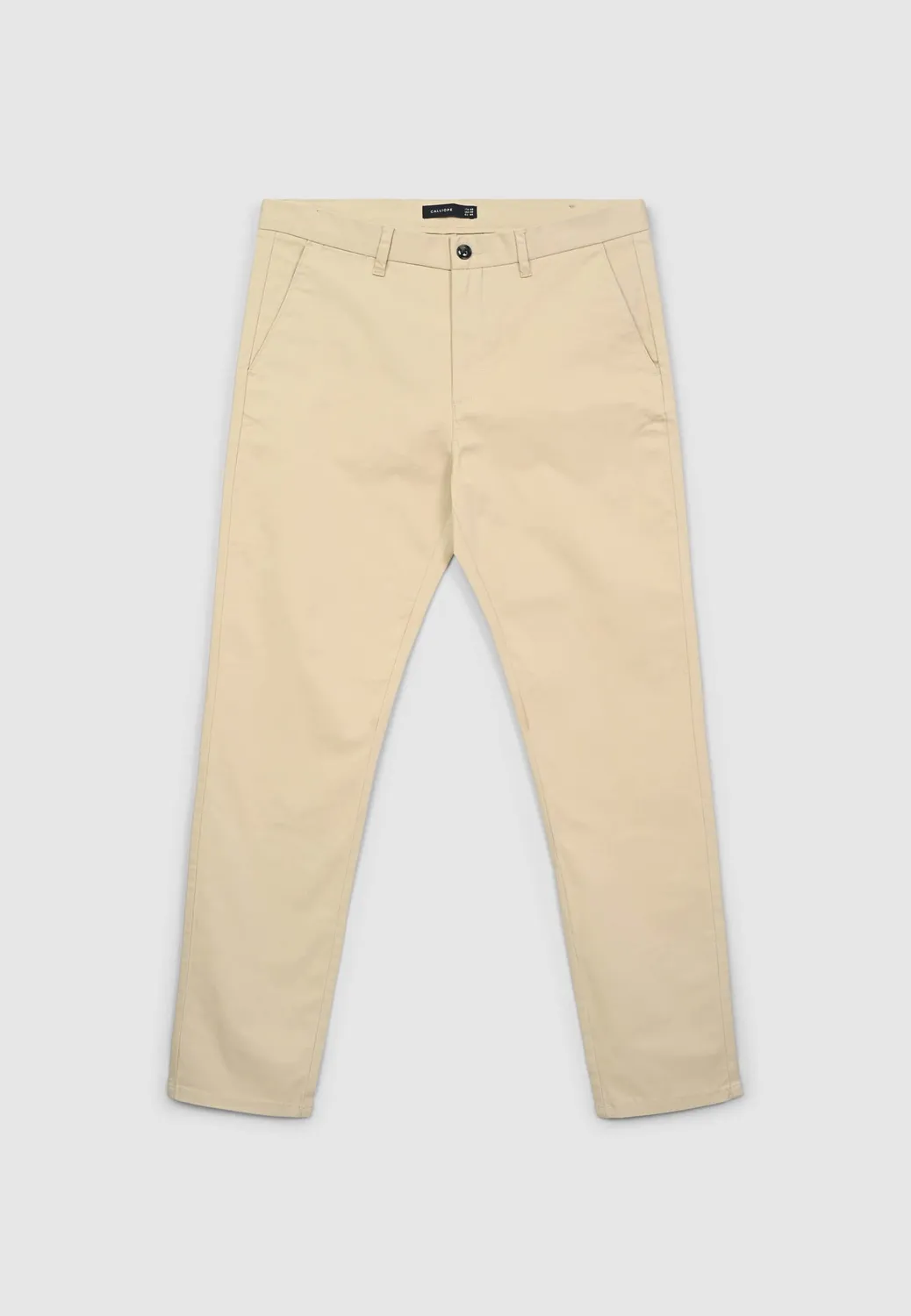 Calliope uni chino pantalon coton coupe droite