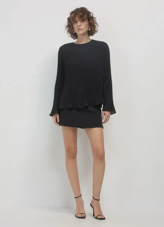 Calliope blouse plissée femme manches longues