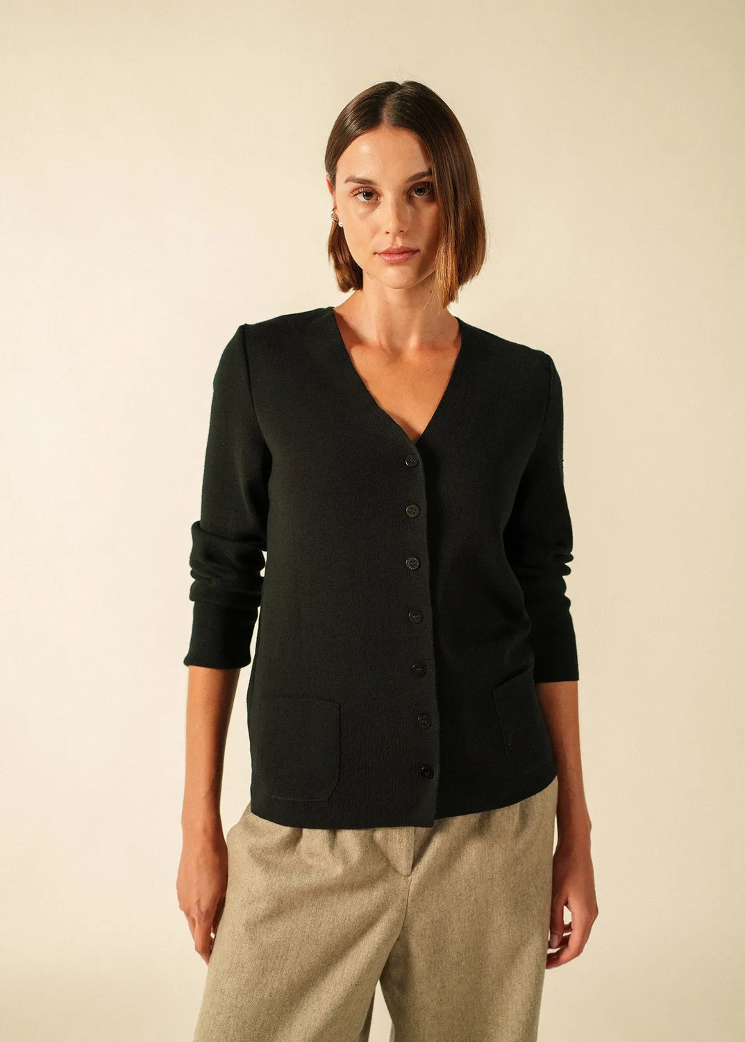 Saint James Blainville gilet noir col V laine