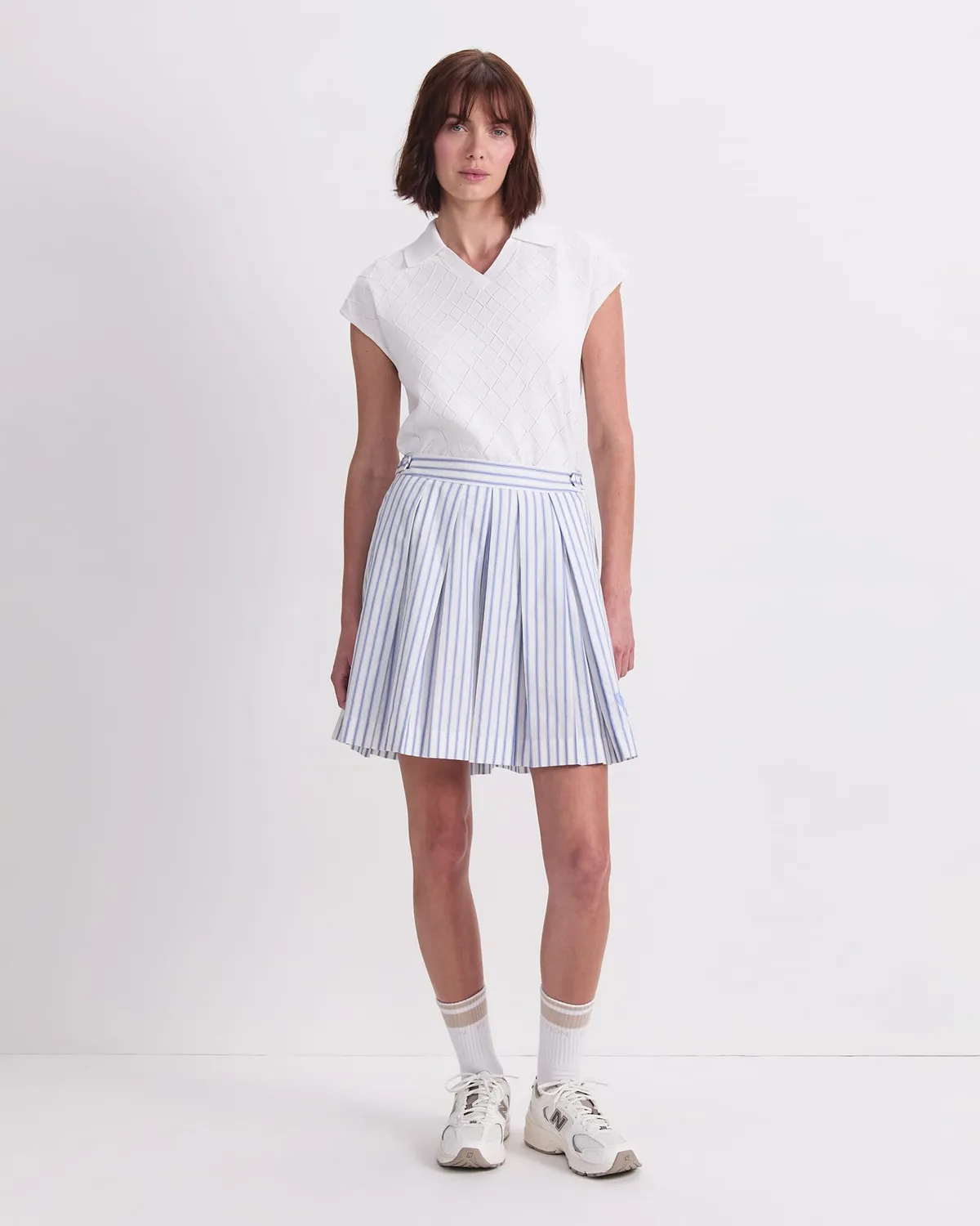 Sportscraft Logo Stripe Tennis jupe coton plissée