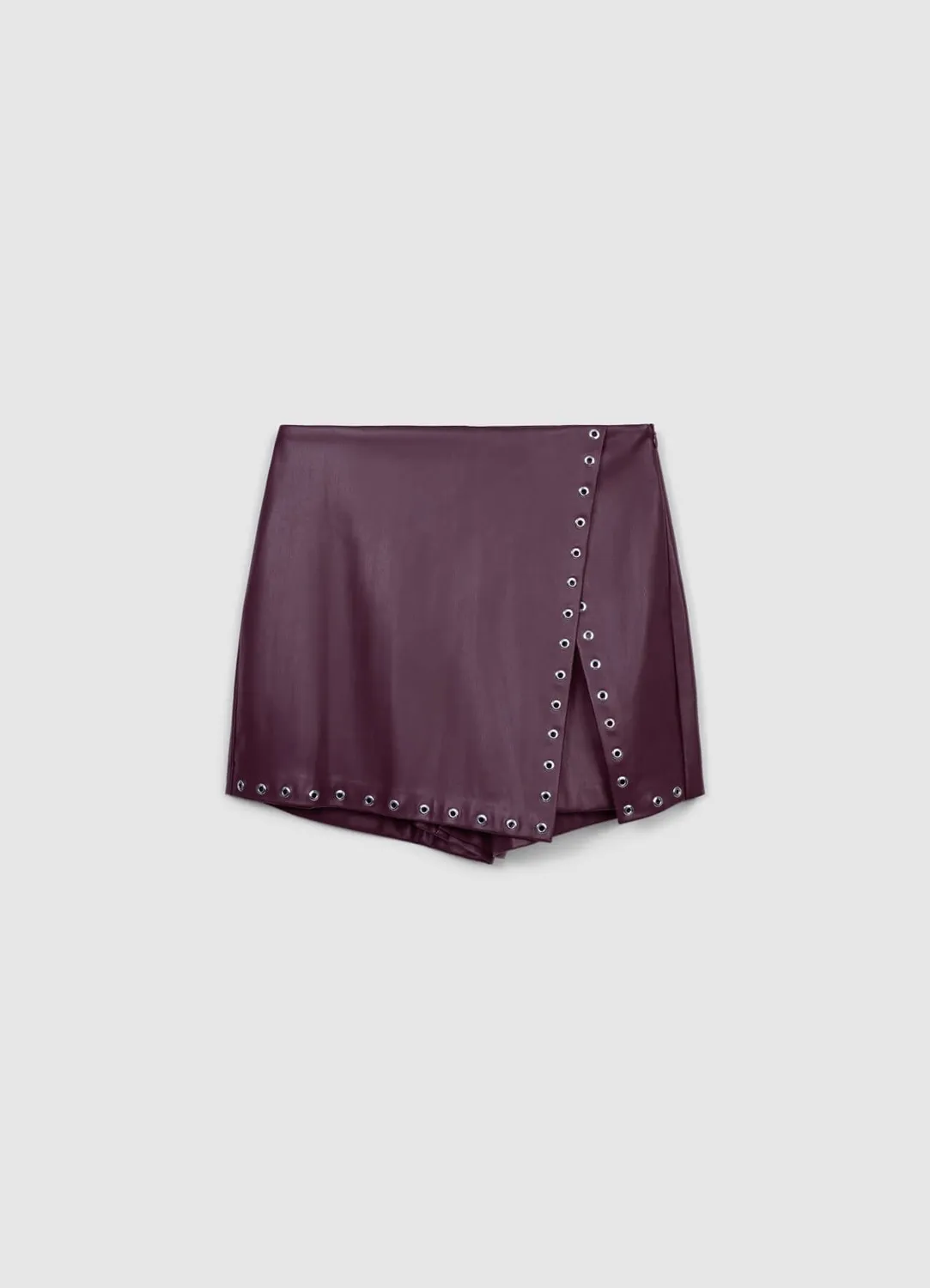 Calliope jupe-short simili cuir cloutée femme