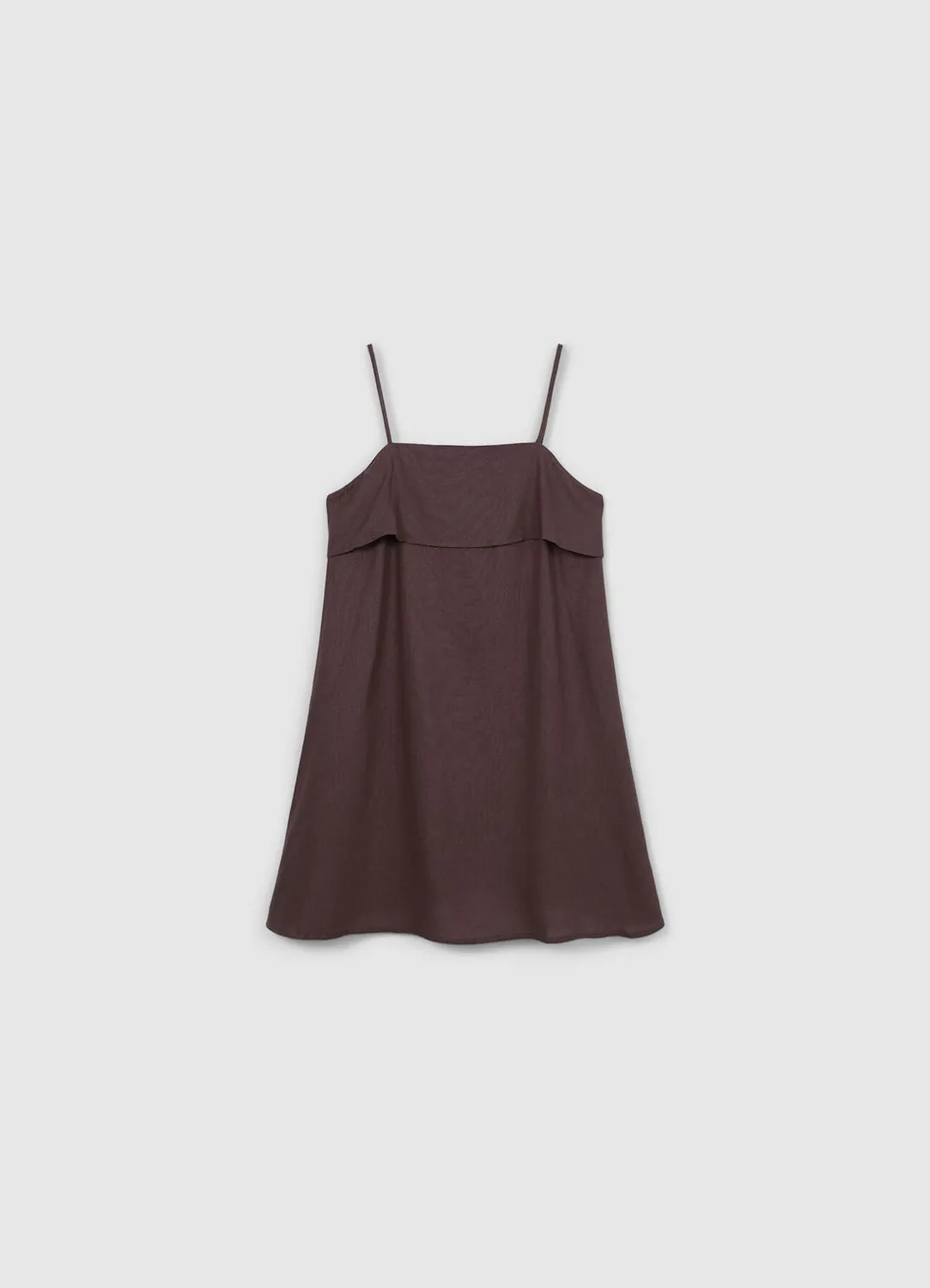 Calliope robe courte femme lin bretelles unie
