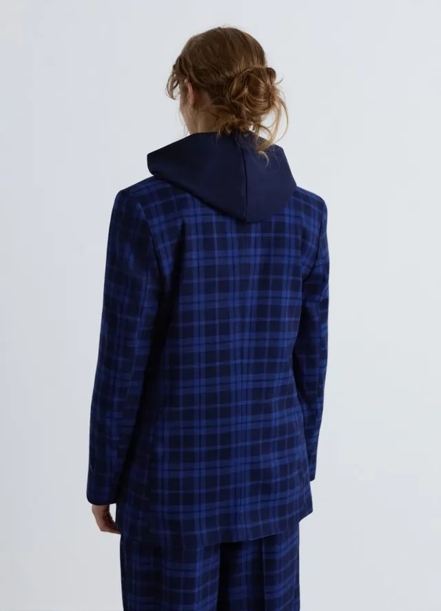 Calliope veste ouverte à carreaux femme coupe droite