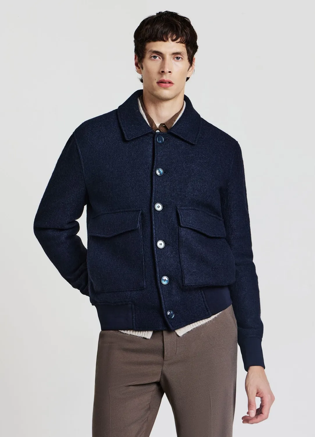 Calliope Bomber blouson homme laine bouillie