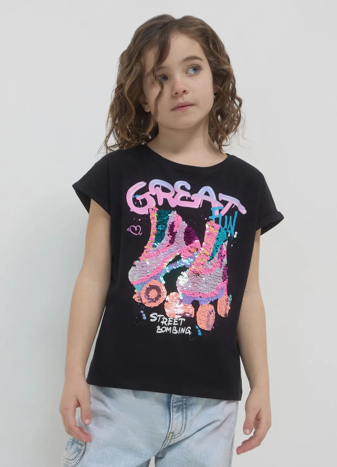 Calliope t-shirt imprimé fille coton manches courtes