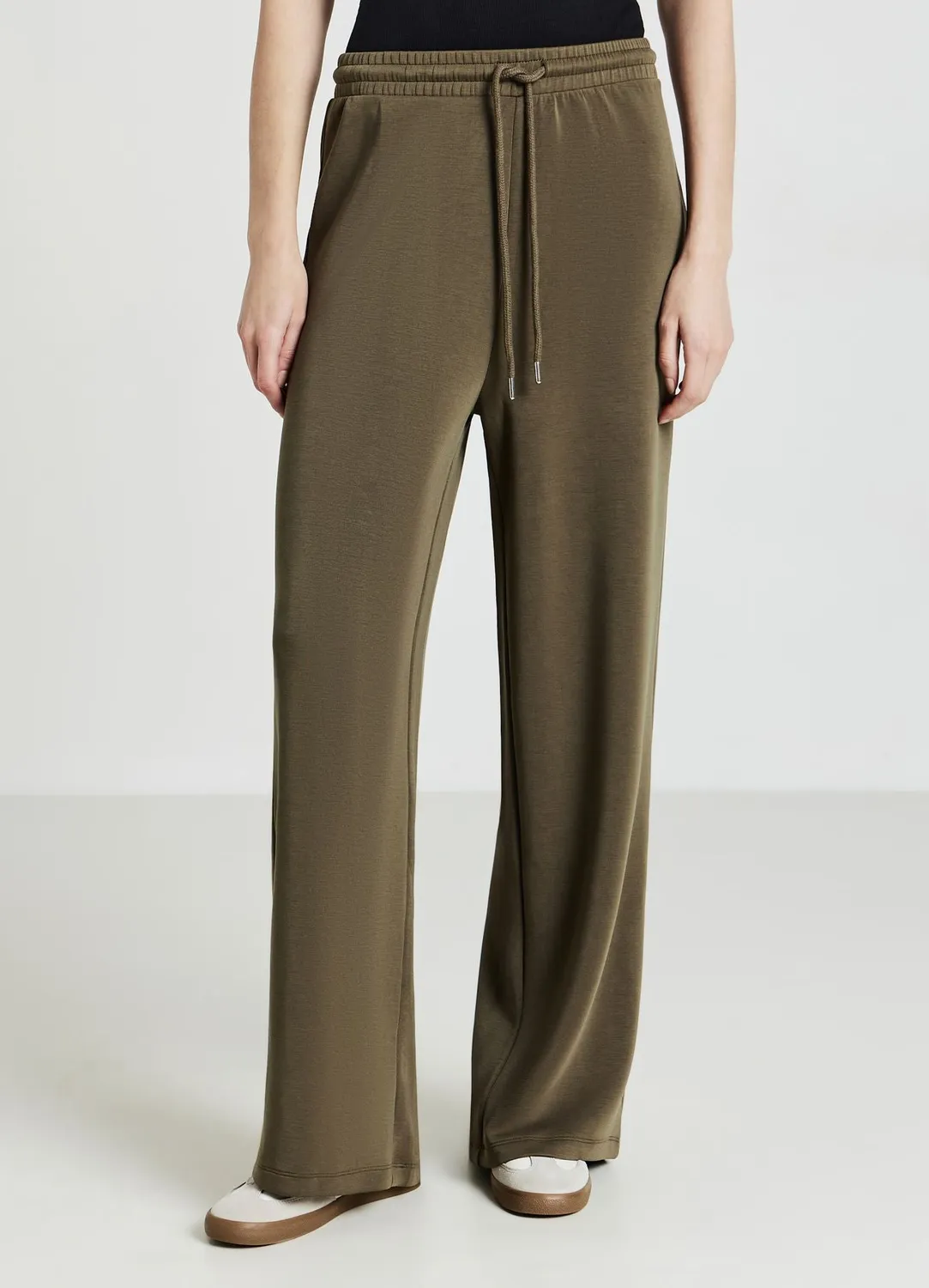 Calliope Palazzo pantalon large femme uni cordon