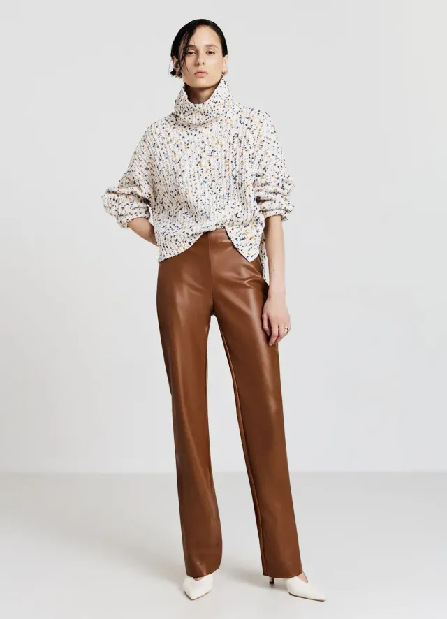 Calliope pull col roule femme maille fantaisie