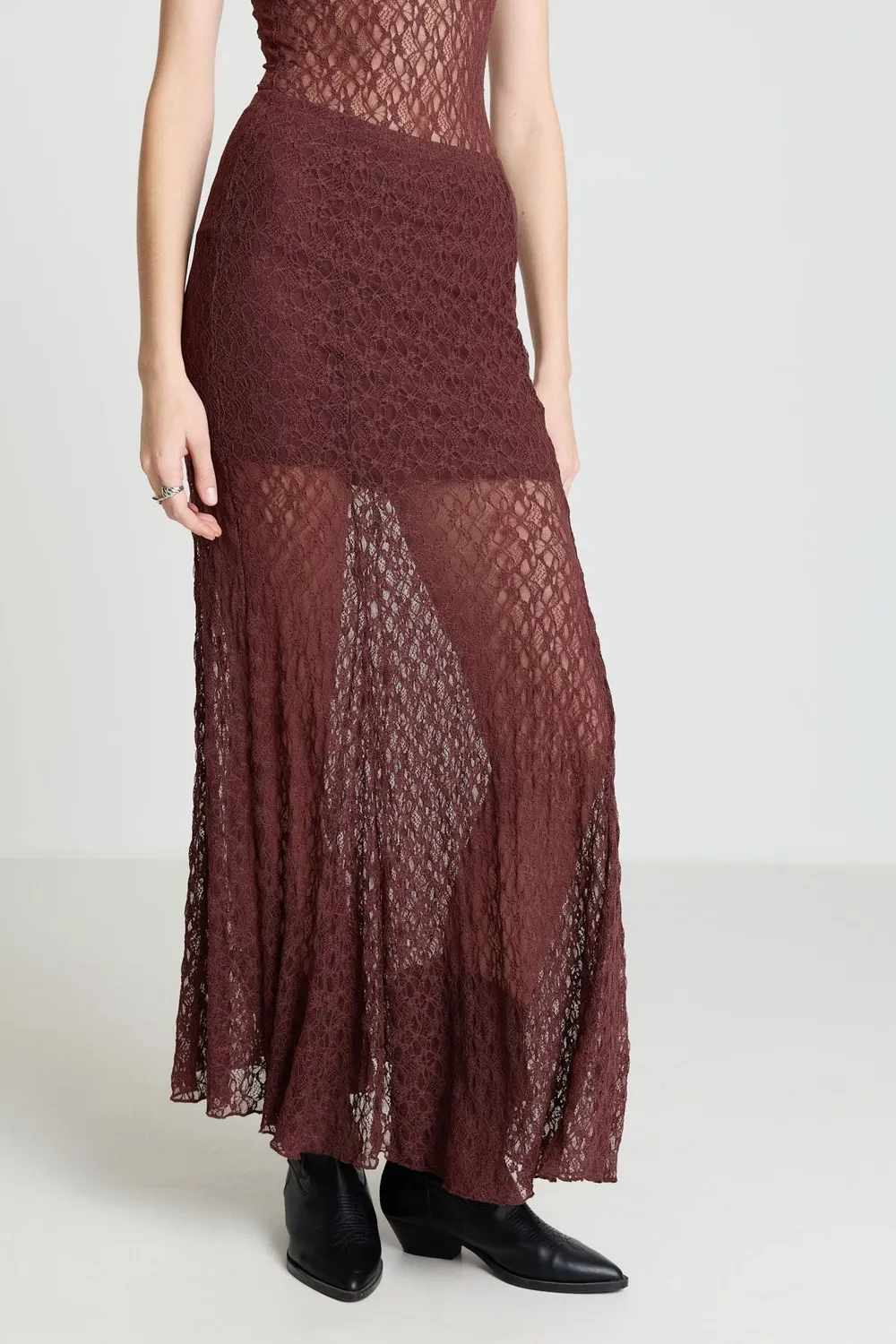 Calliope Gonna longuette in pizzo jupe midi dentelle