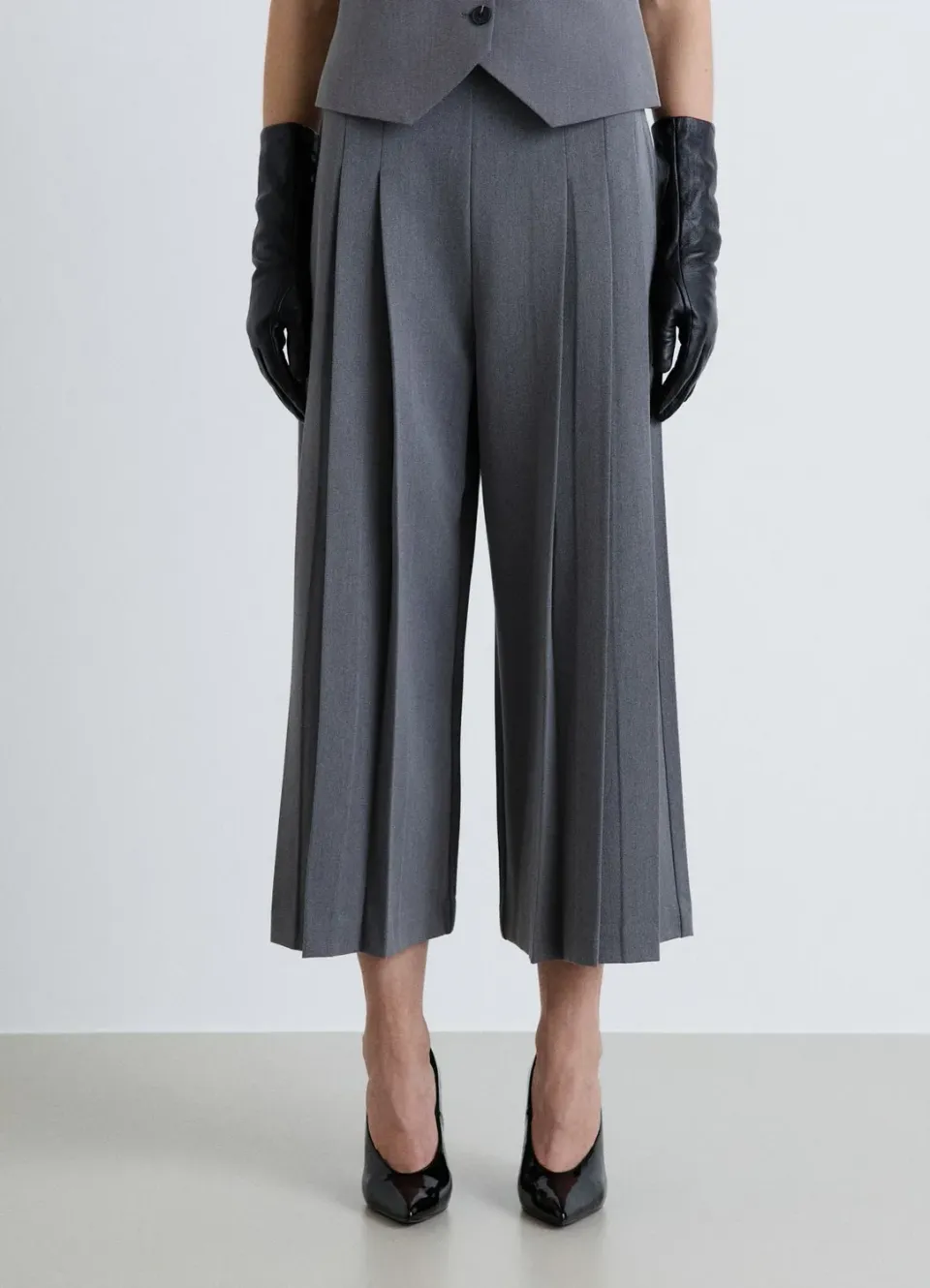 Calliope pantalon culotte femme taille haute plissé