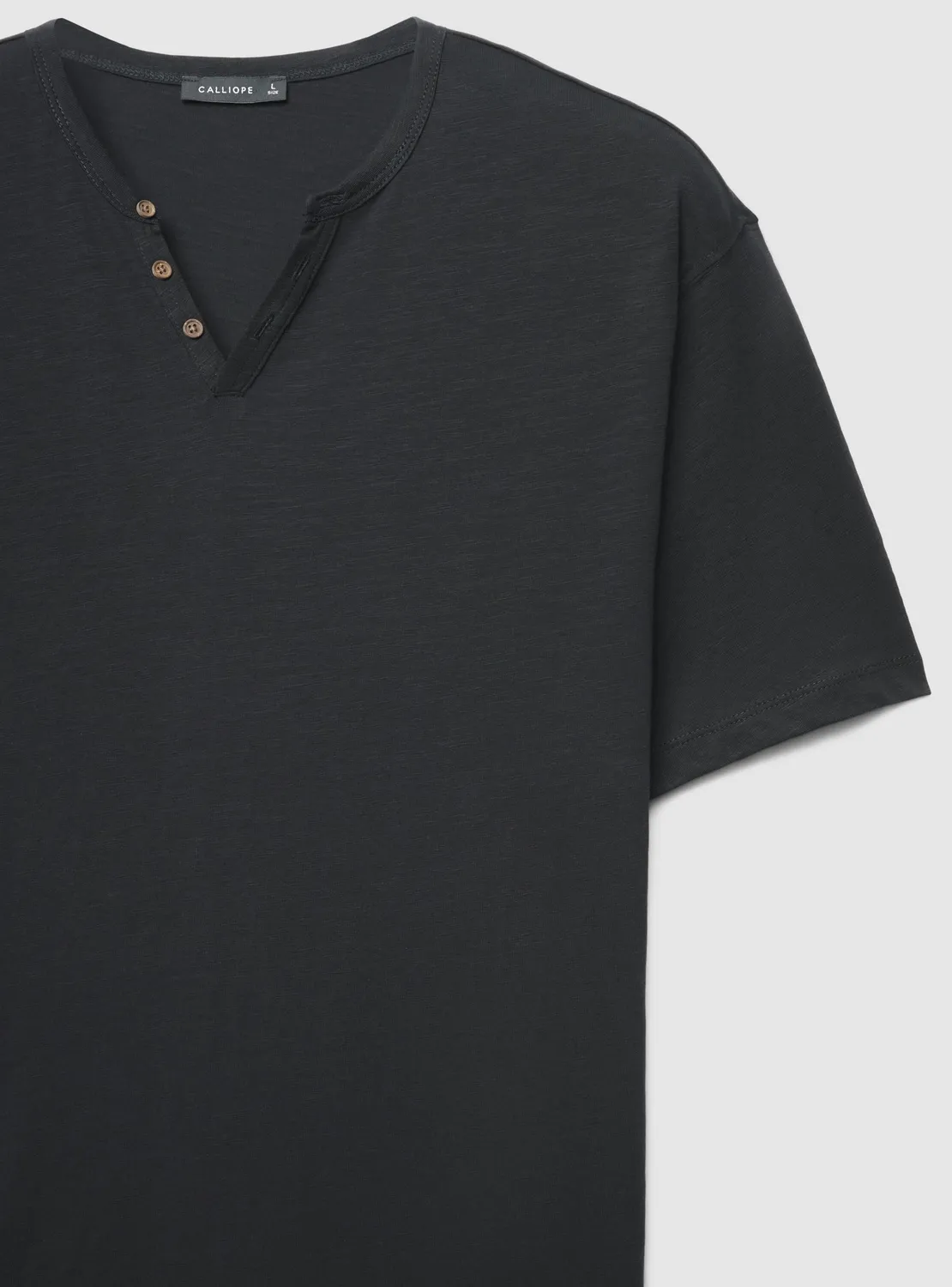 Calliope T-shirt henley boutons homme uni