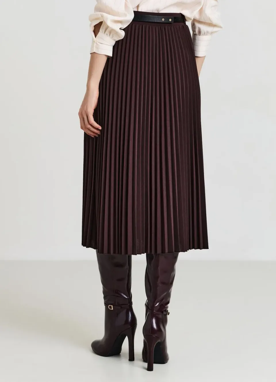 Calliope jupe plissée ceinture femme longue plis