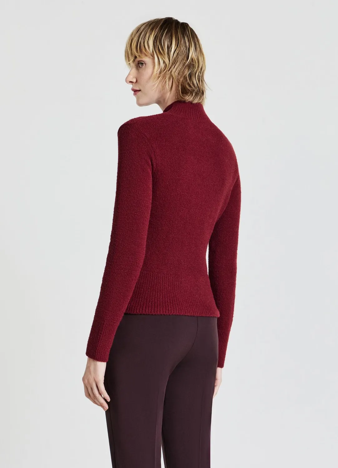 Calliope pull col montant femme manches longues uni