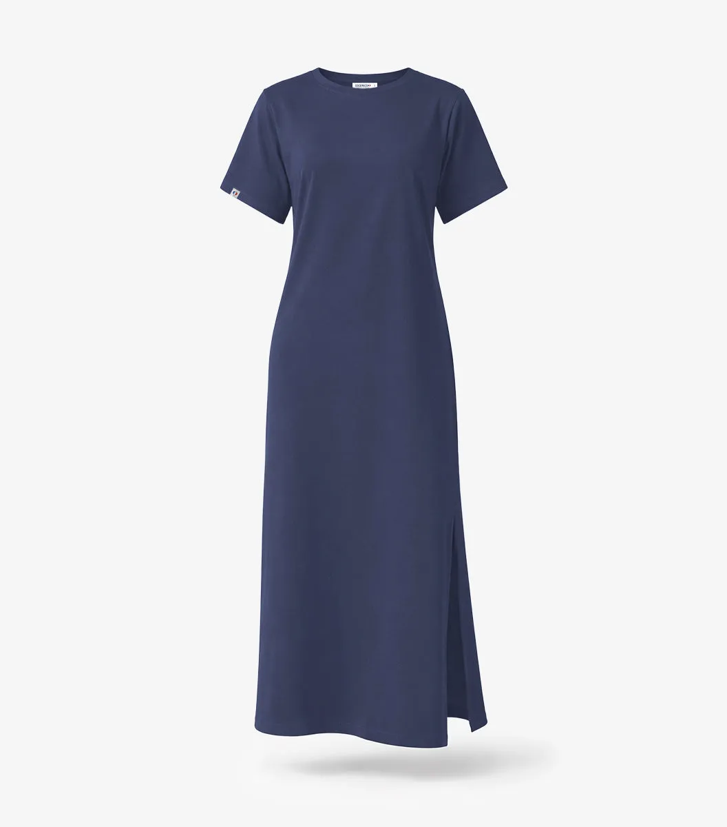 Cocorico Ela robe longue femme bleu jean coton
