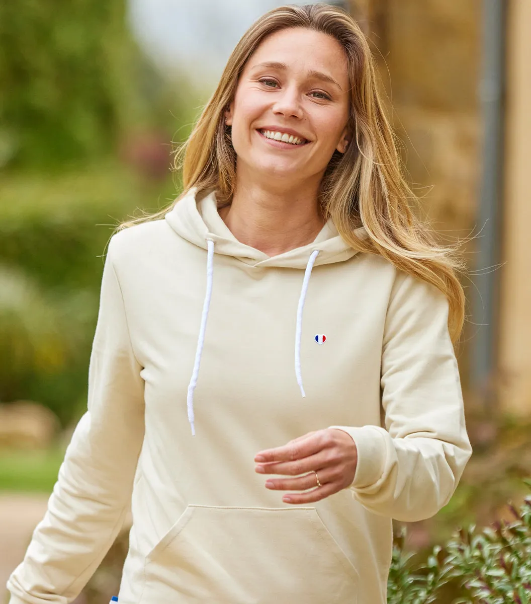 Cocorico Iconique sweat capuche femme sable coton
