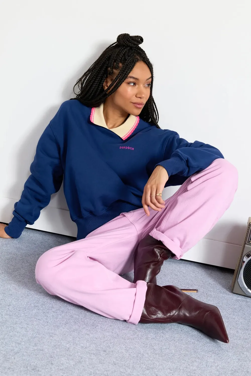 Perpète Geri sweat marine coton bio