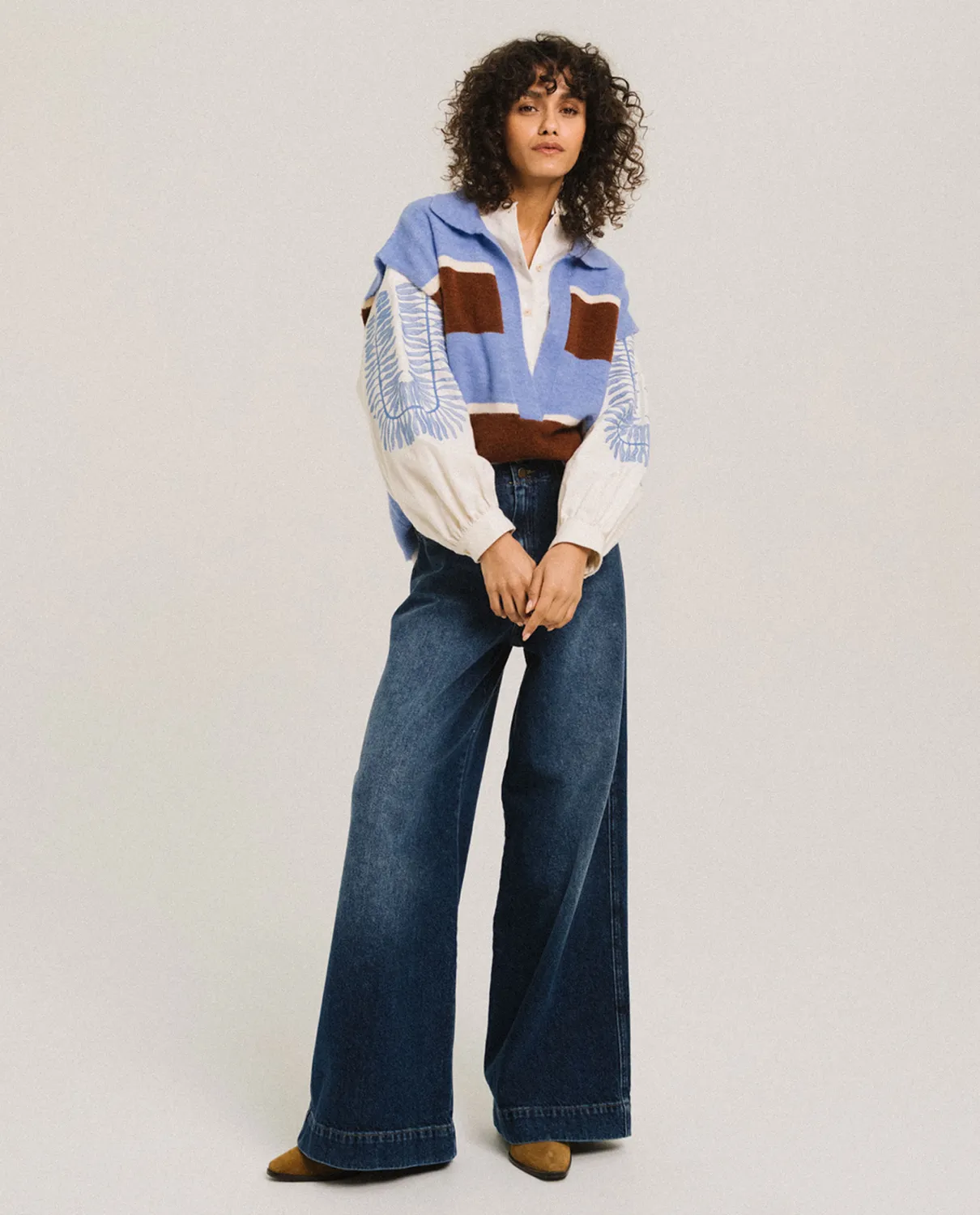 Tinsels Uxue pull sans manches ciel laine chaude