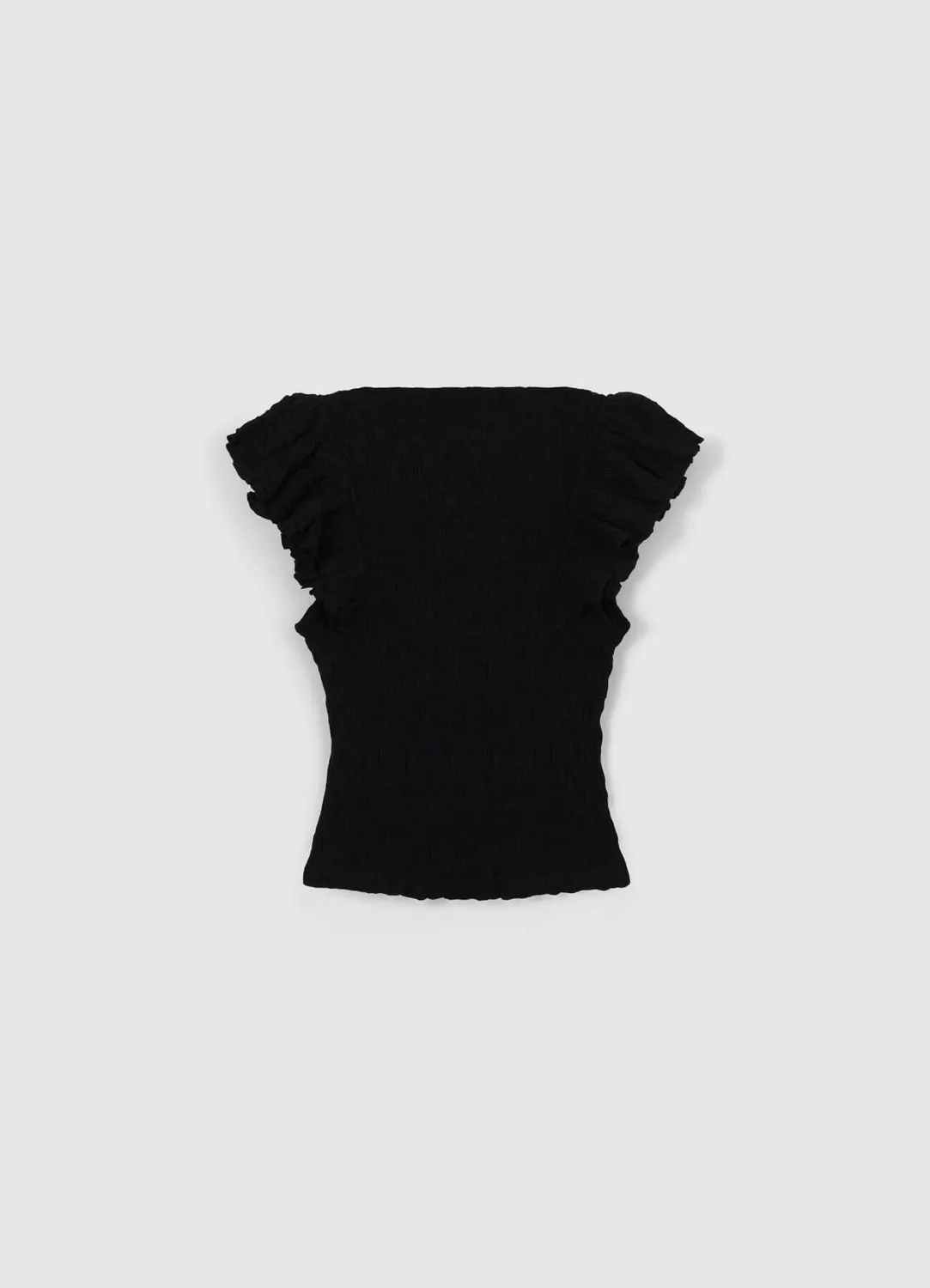 Calliope T-shirt volant bubble coton femme col V