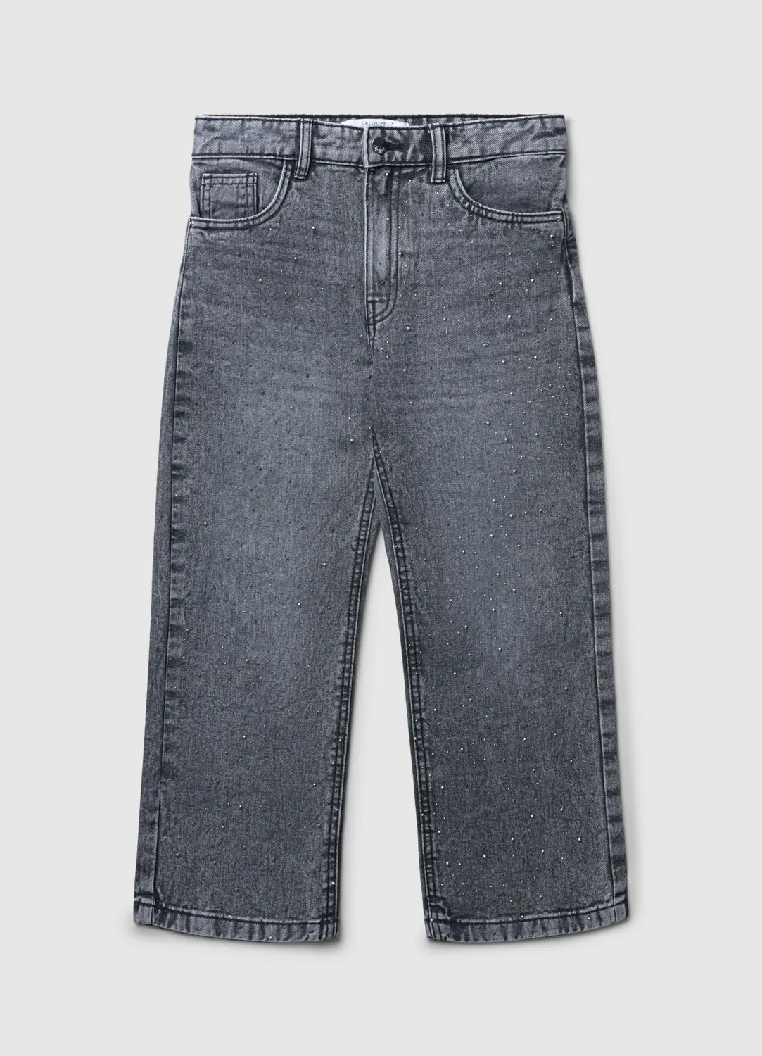 Calliope Jean wide leg fille strass bleu