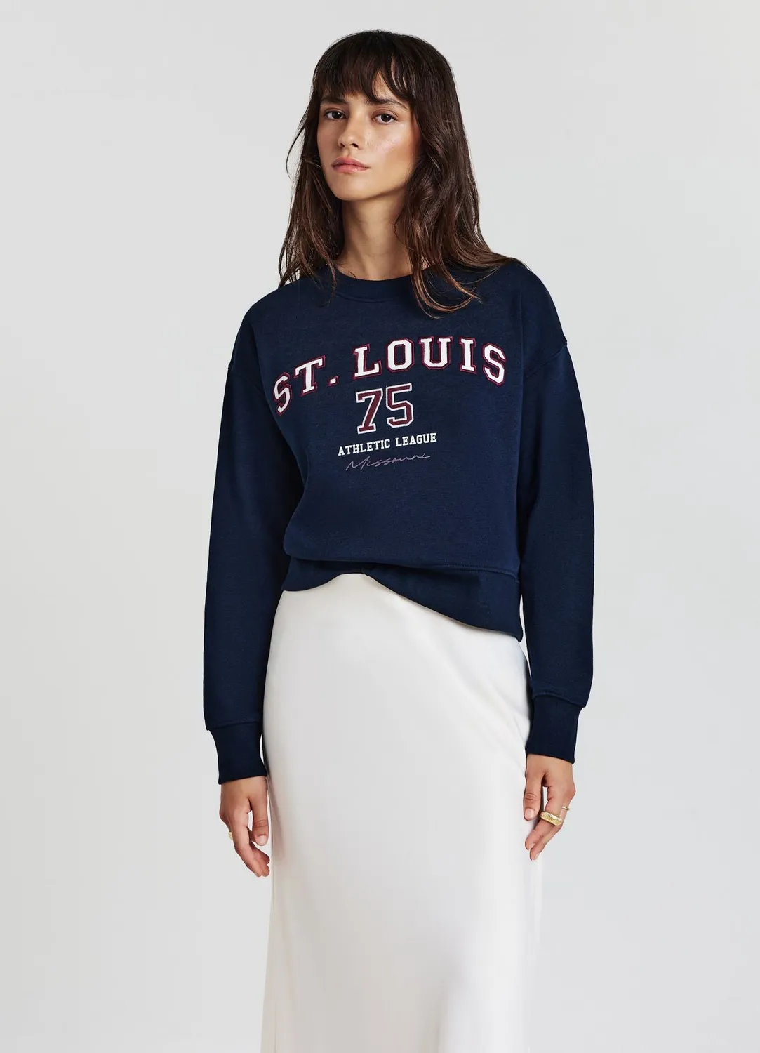 Calliope Felpa College sweat femme cropped imprimé