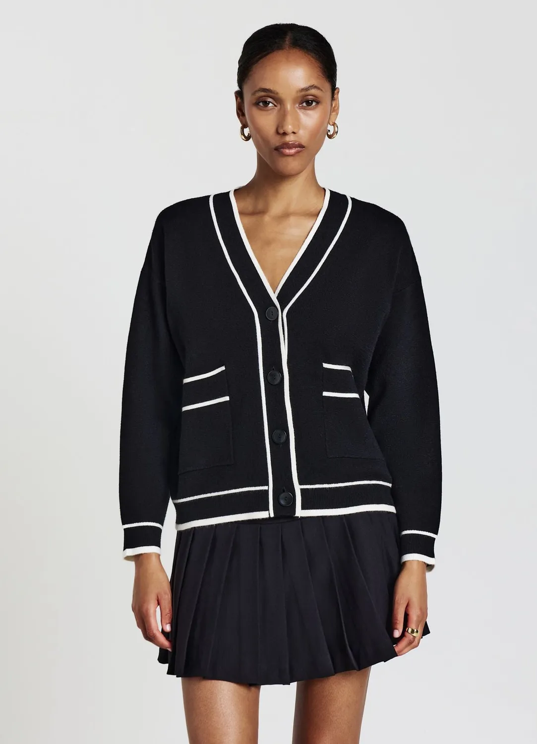 Calliope Cardigan profils contraste gilet femme col V