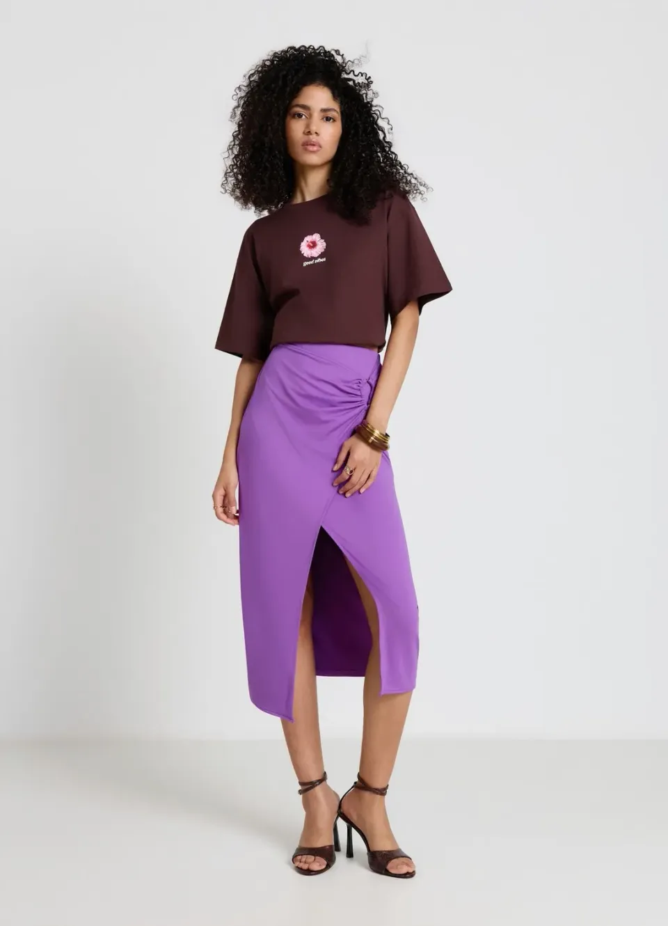 Calliope t-shirt Bali fleur femme ample manches courtes