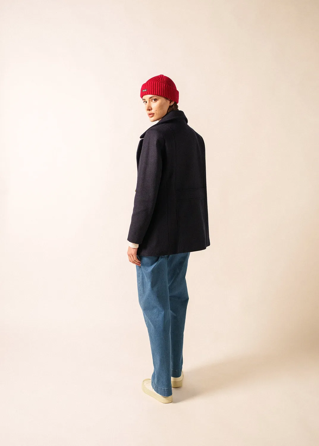 Saint James Voilure caban laine navy femme