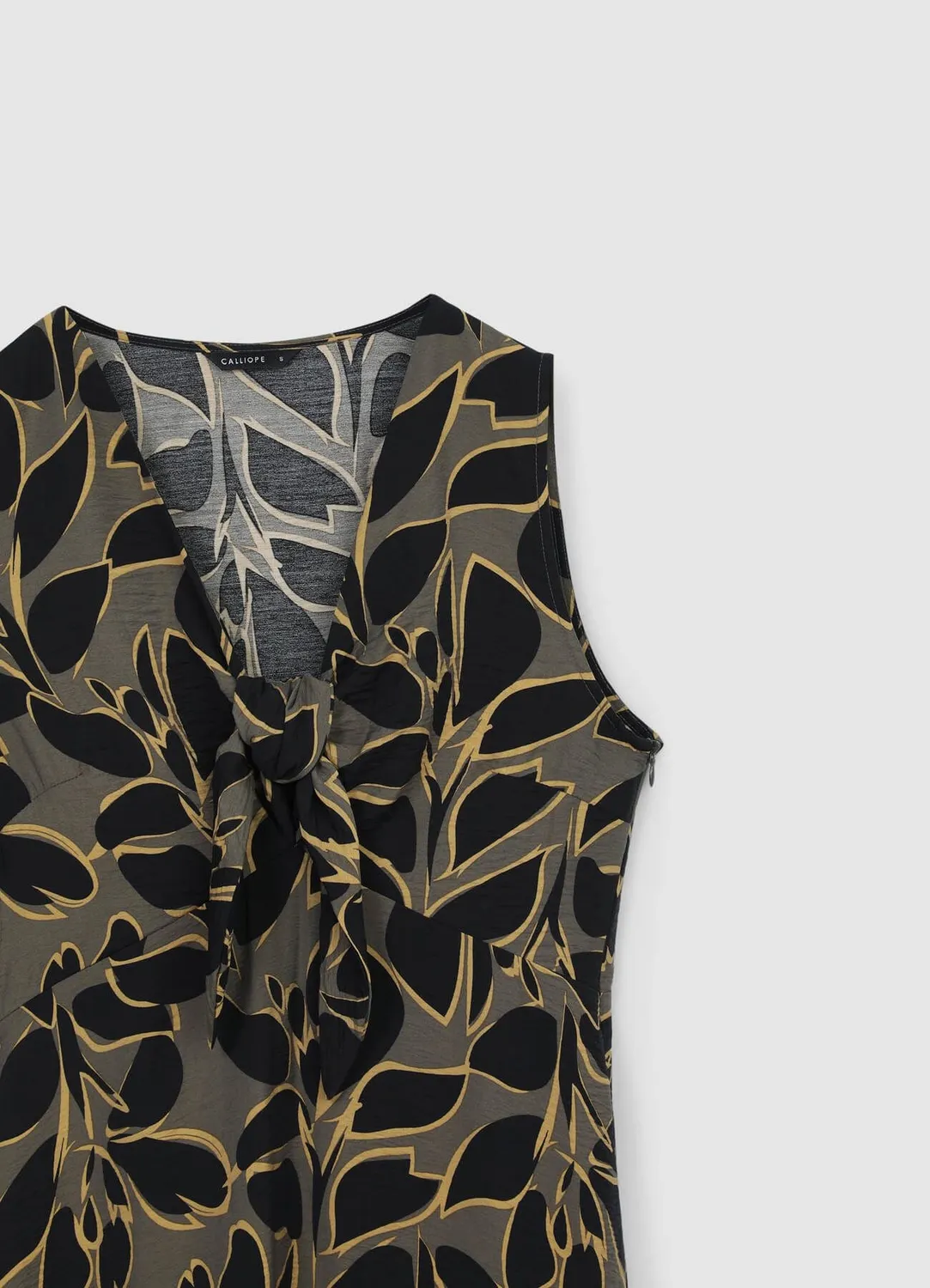 Calliope robe longue feuillage femme sans manches