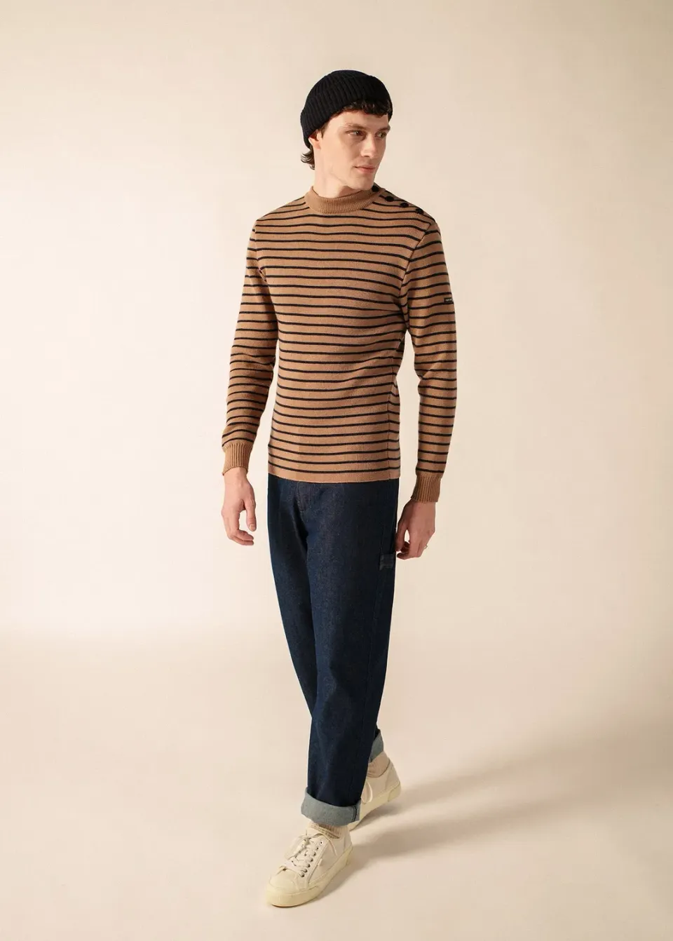 Saint James Matelot pull marin beige/marine