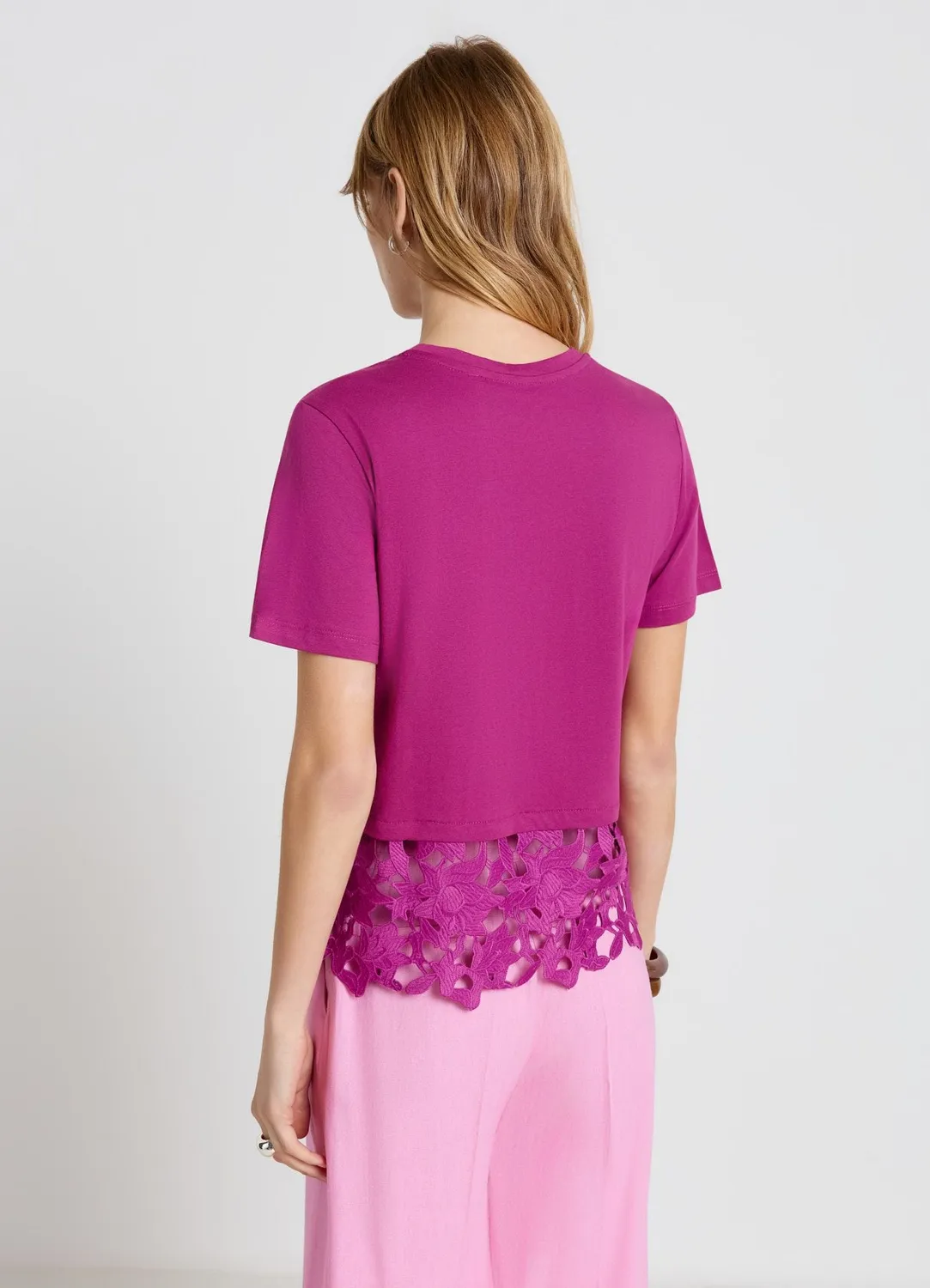 Calliope t-shirt femme coton bas dentelle floral