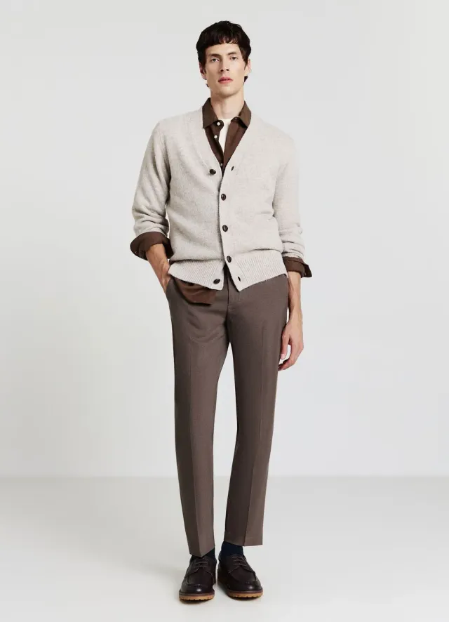 Calliope cardigan col V uni homme à boutons