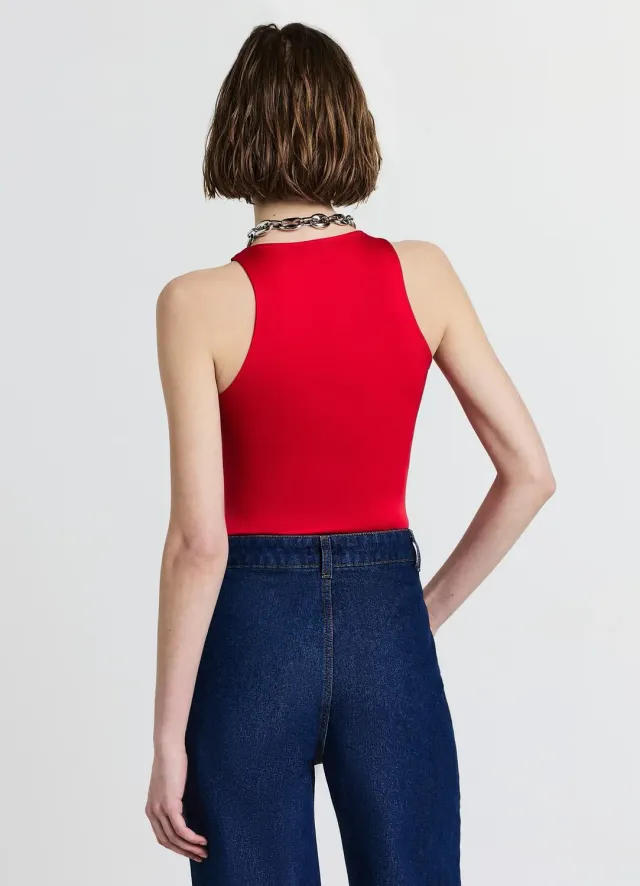 Calliope body femme uni à boutons coupe droite