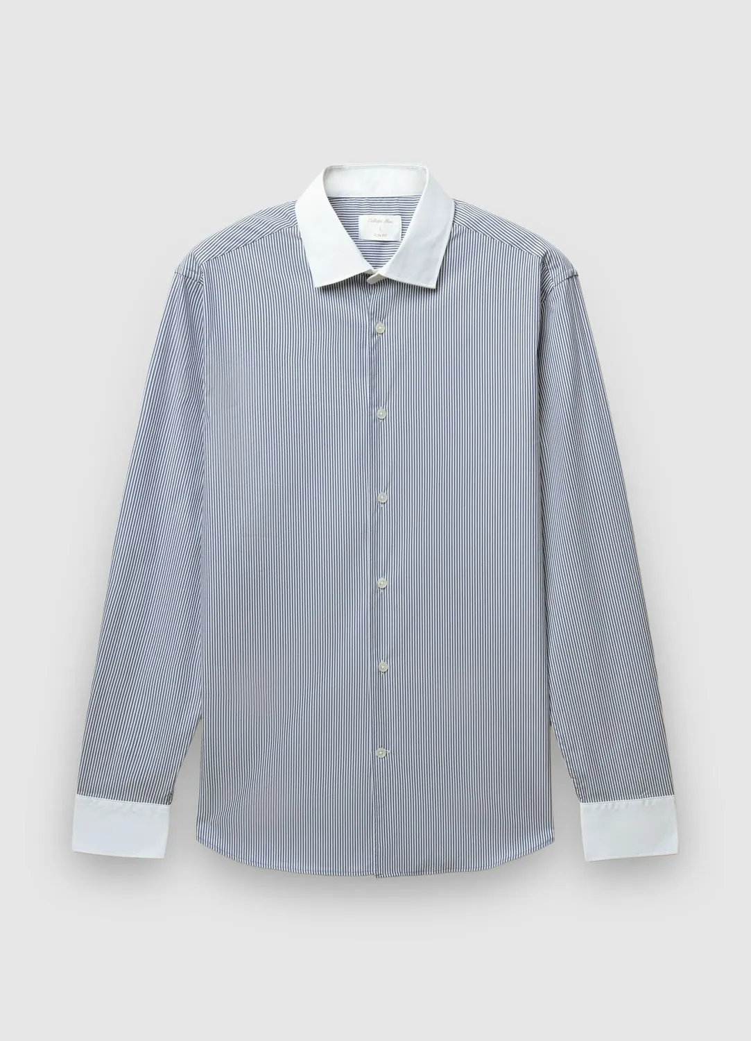 Calliope Chemise homme slim rayures col contrasté coton