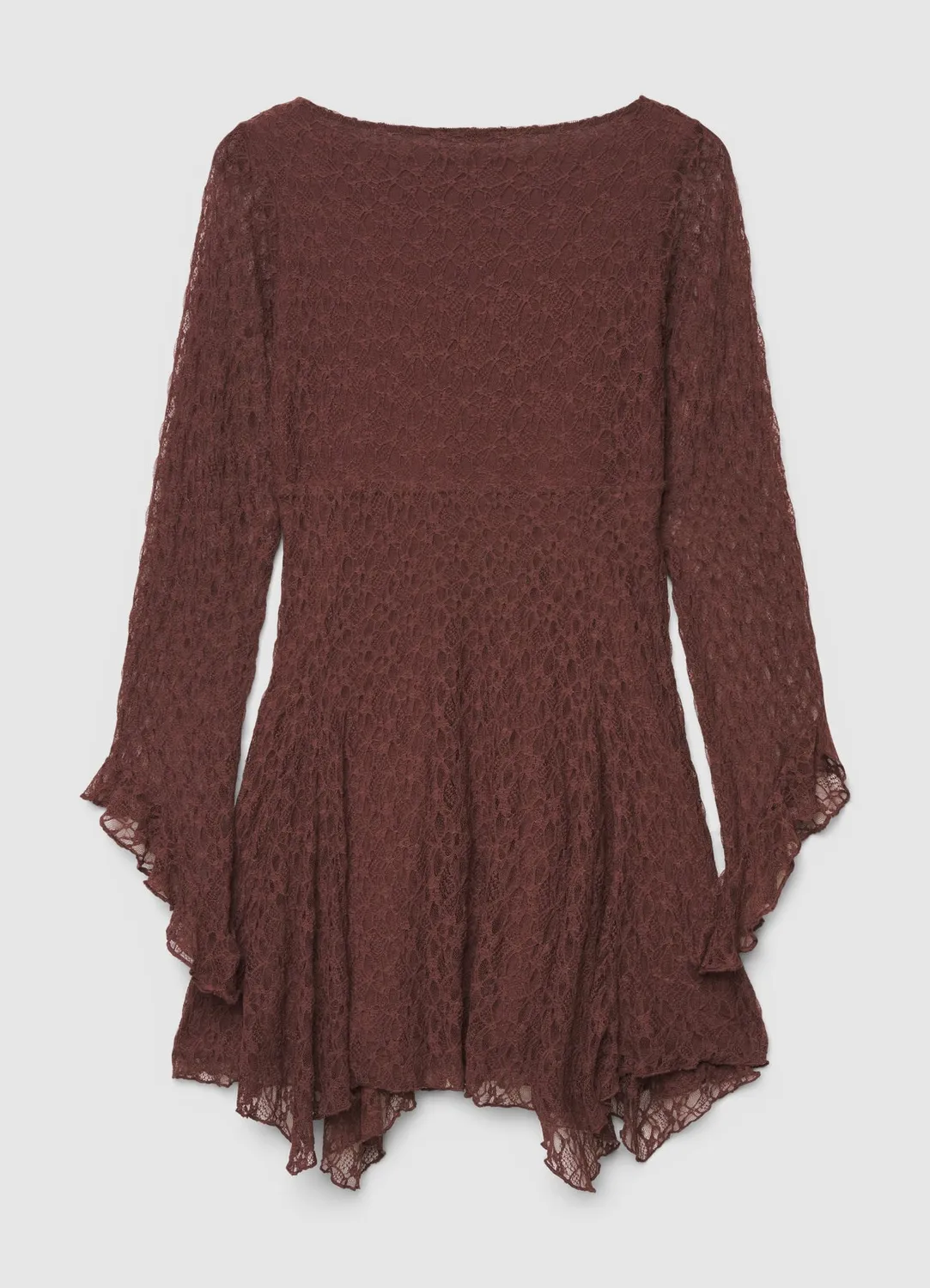 Calliope robe courte dentelle col V fleurs