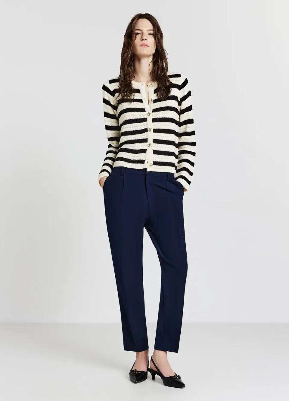 Calliope cardigan femme rayé boutons