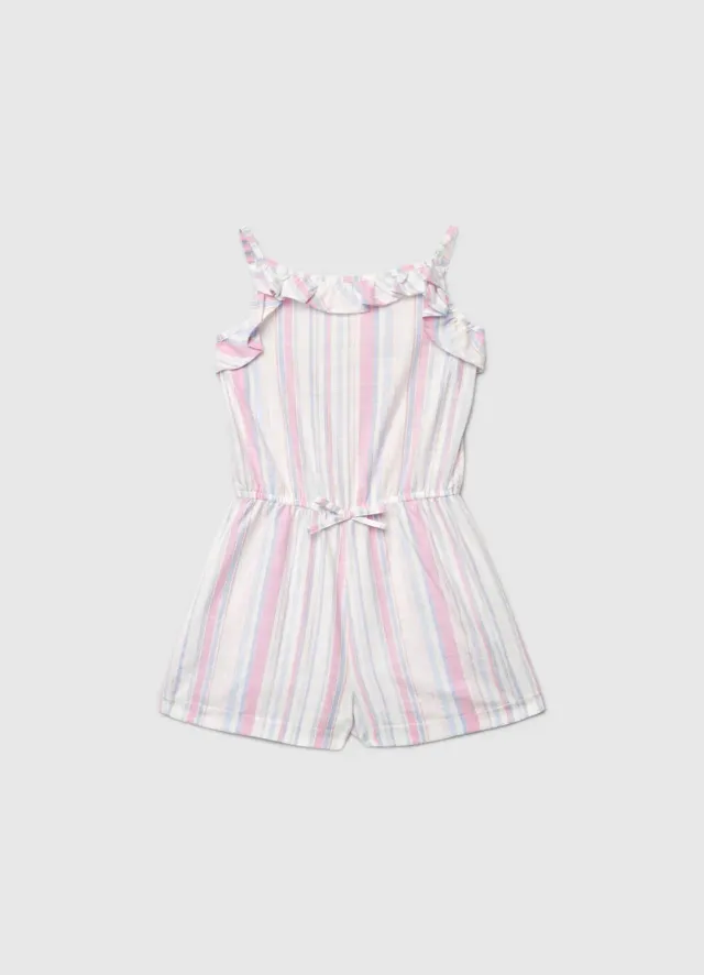 Calliope combishort rayé fille volants bretelles